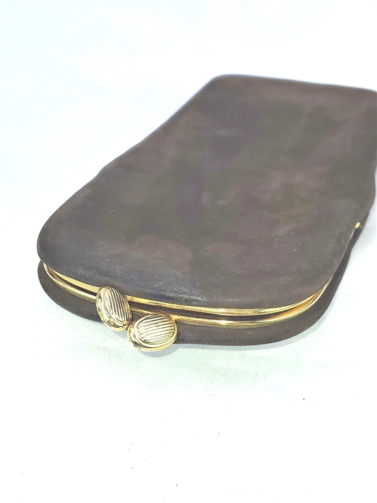 MARTURANO VENEZIA ITALIAN EYEGLASS SOFT CASE HOLDER SUEDE w/ BRASS CLOSURE
