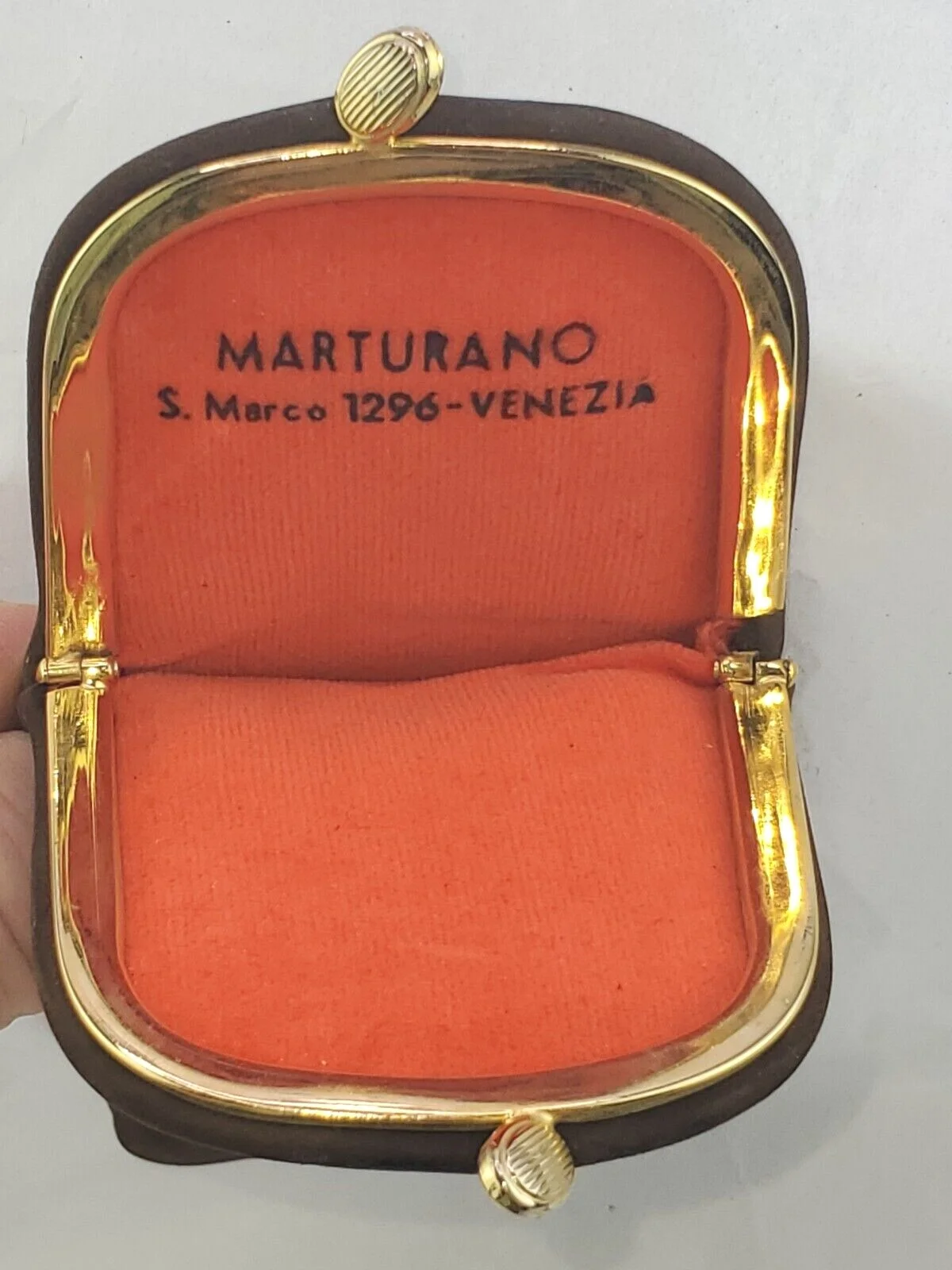 MARTURANO VENEZIA ITALIAN EYEGLASS SOFT CASE HOLDER SUEDE w/ BRASS CLOSURE 2