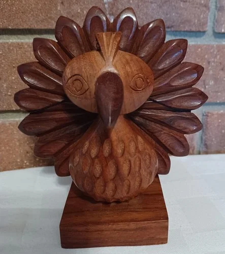 MATR BOOMIE Hand Carved Wooden Peacock Eyeglasses Stand Holder