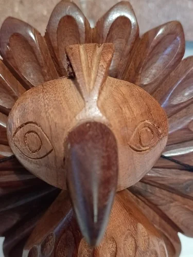 MATR BOOMIE Hand Carved Wooden Peacock Eyeglasses Stand Holder 2