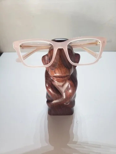 Matr Boomie Indian Rosewood Wooden Carved Monkey Eyeglasses Holder