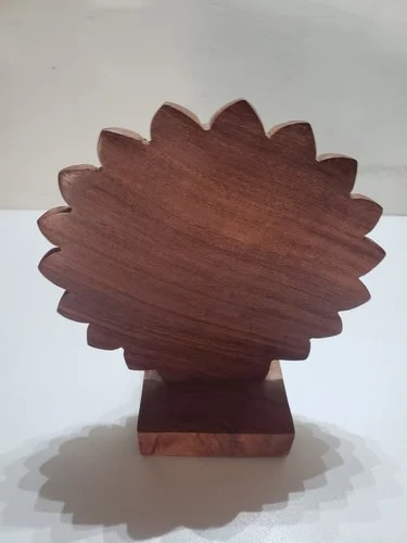 Matr Boomie Indian Rosewood Wooden Carved Peacock Bird Eye Glass Holder Decor 3