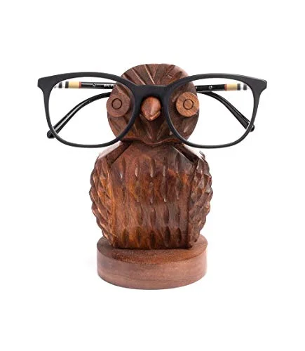 Matr Boomie Owl Hand Carved Wooden Eyeglasses Holder