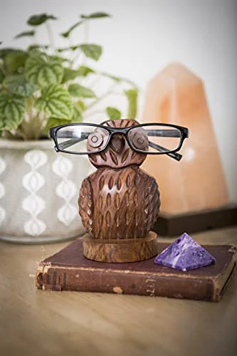 Matr Boomie Owl Hand Carved Wooden Eyeglasses Holder 4