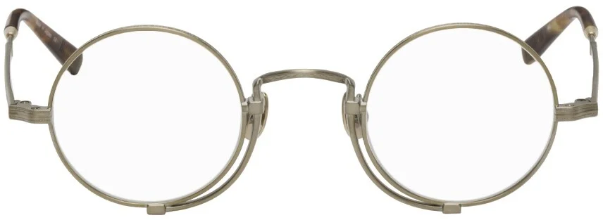 MATSUDA 10103H JAPANESE HANDMADE GOLD EYE GLASSES 41-27-145 FRAMES / with case 2