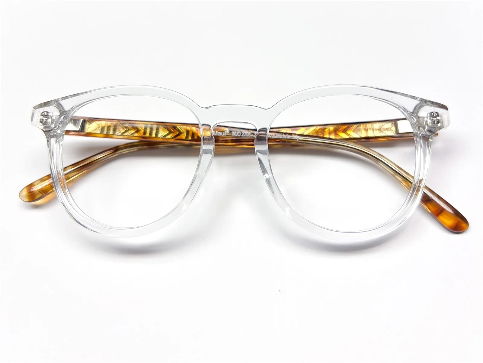 Maui Jim MJO 2208-21C Eyeglasses Glasses Crystal Clear / Amber 48-21-145