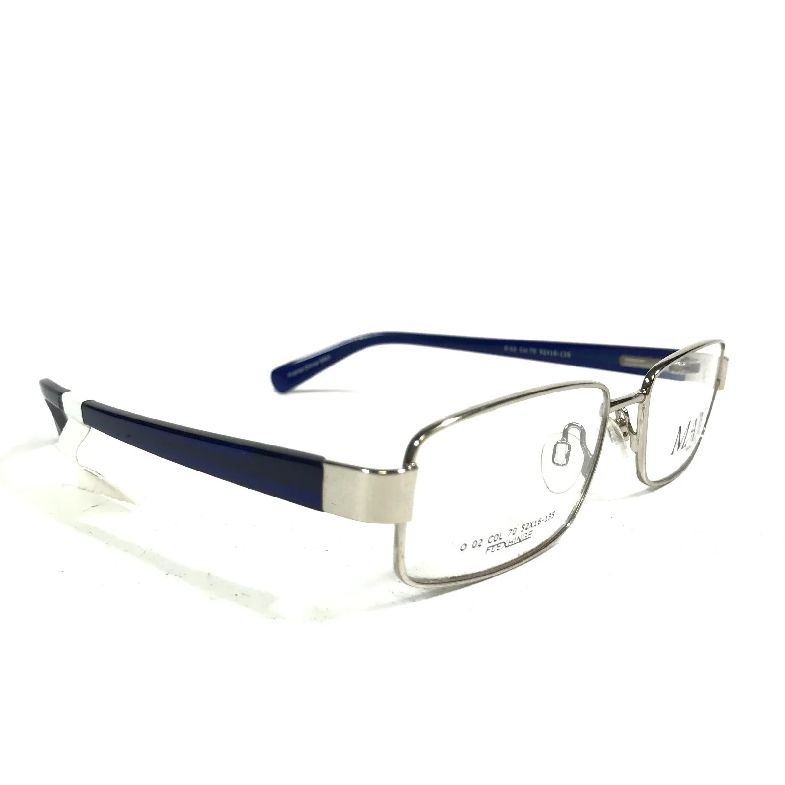 Max by Max Cole OLLIE O 02 Col 70 Eyeglasses Frames Blue Silver 52-16-135 2