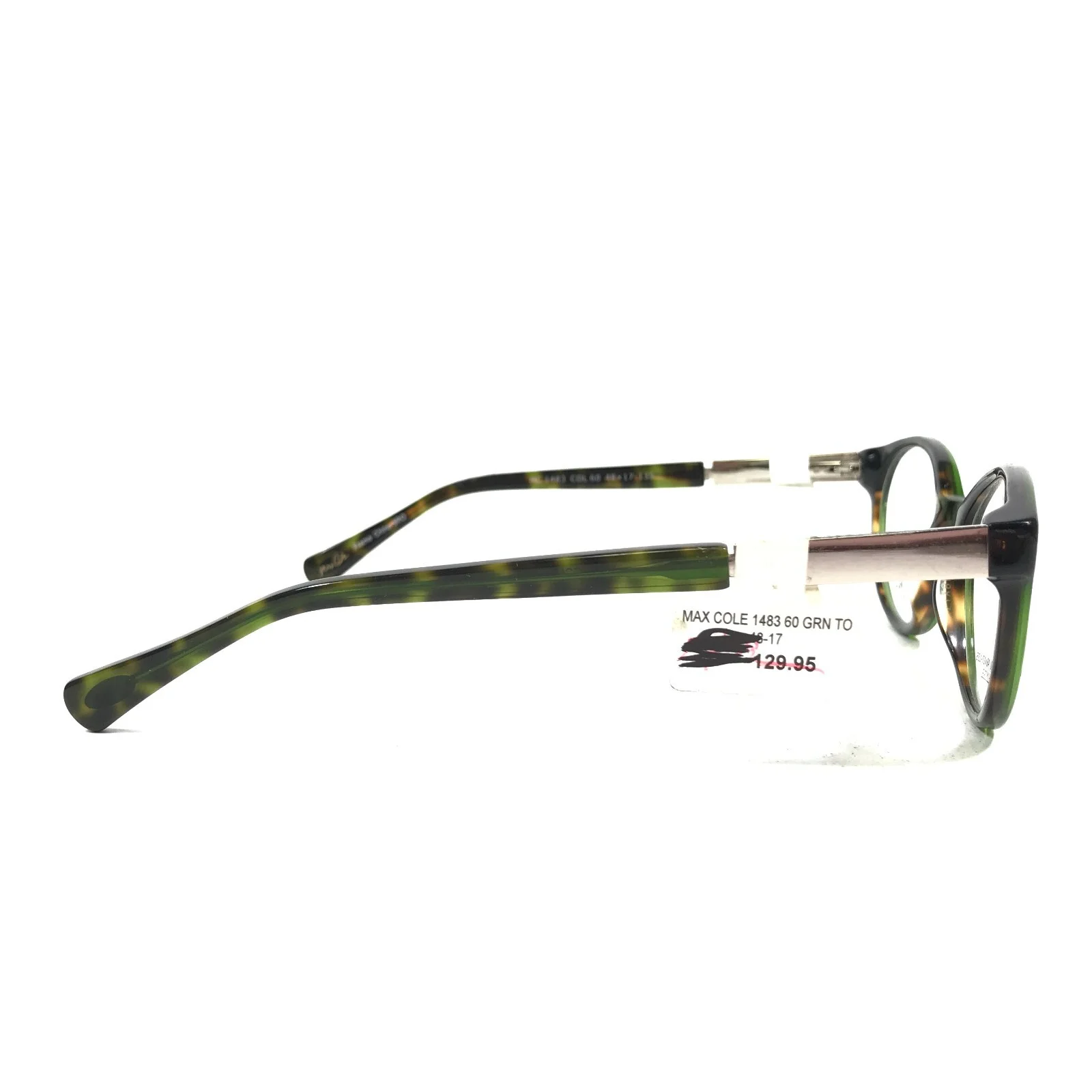 Max Cole MC 1483 COL 60 Eyeglasses Frames Green Tortoise Round 48-17-135 3