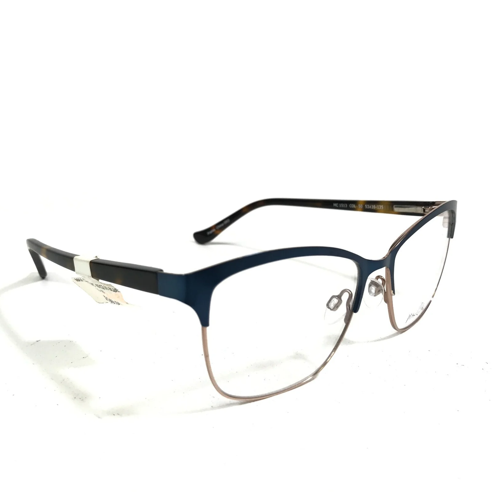 Max Cole MC 1513 COL 50 Eyeglasses Frames Blue Tortoise Gold Cat Eye 53-16-135 2