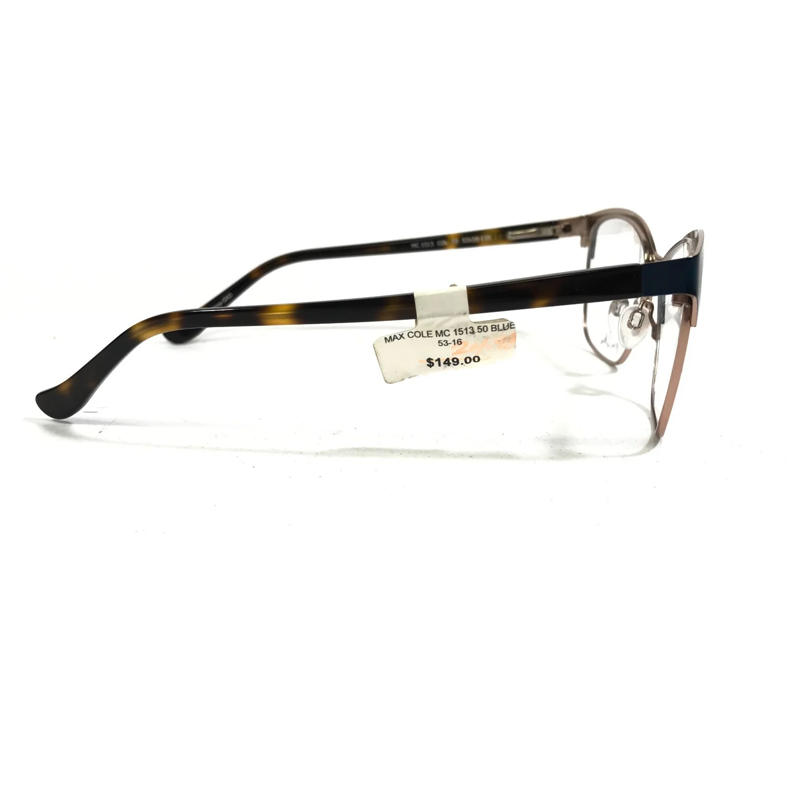 Max Cole MC 1513 COL 50 Eyeglasses Frames Blue Tortoise Gold Cat Eye 53-16-135 3