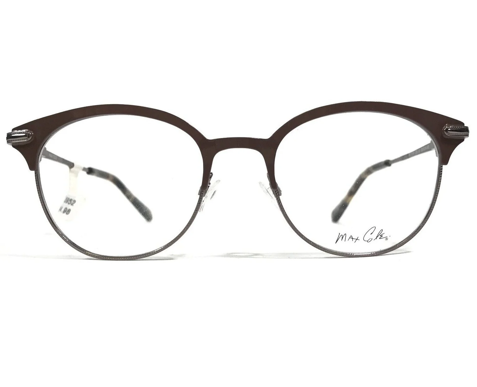 Max Cole MC 1518 COL 10 Eyeglasses Frames Brown Silver Round Full Rim 50-19-145
