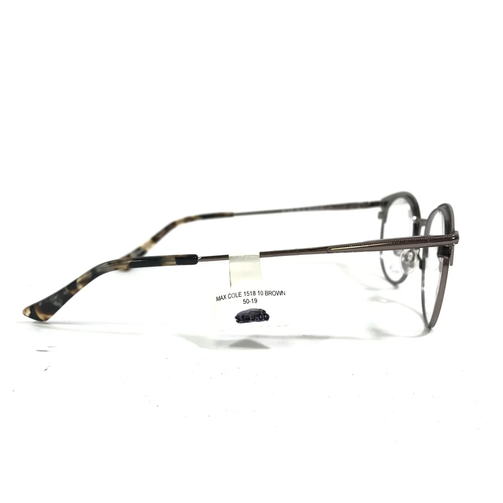 Max Cole MC 1518 COL 10 Eyeglasses Frames Brown Silver Round Full Rim 50-19-145 3