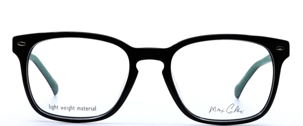 MAX COLE MC1500 90 Black Womens Square Full Rim Eyeglasses 51-19-140 B:39 2