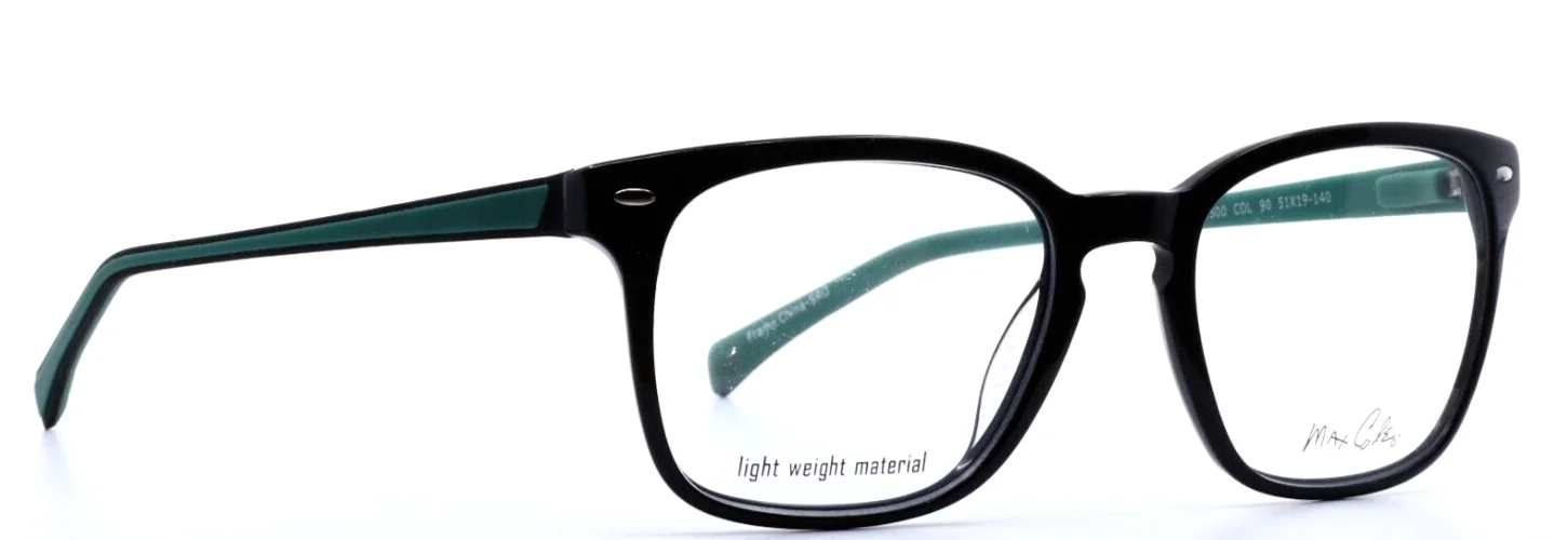 MAX COLE MC1500 90 Black Womens Square Full Rim Eyeglasses 51-19-140 B:39 3