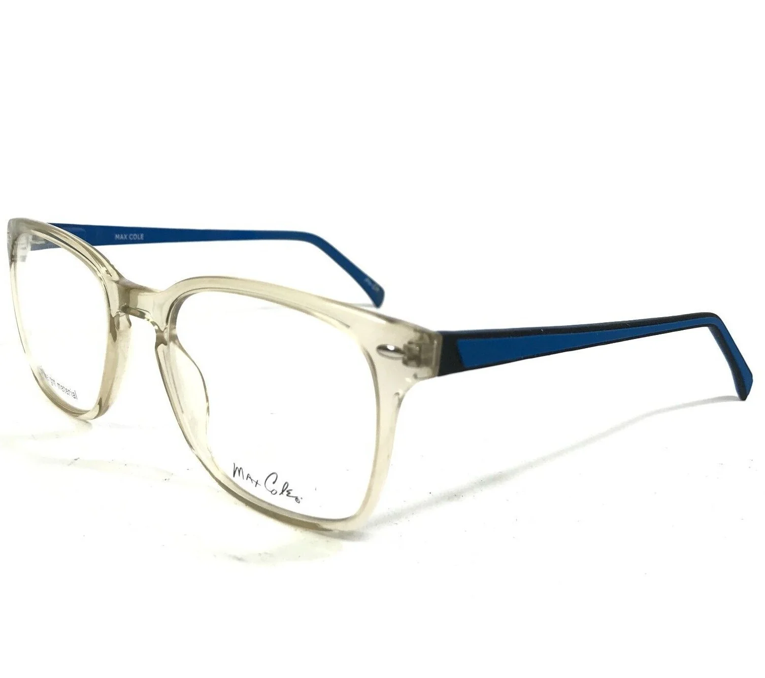 Max Cole MC1500 COL 20 Eyeglasses Frames Blue Clear Square Full Rim 51-19-140