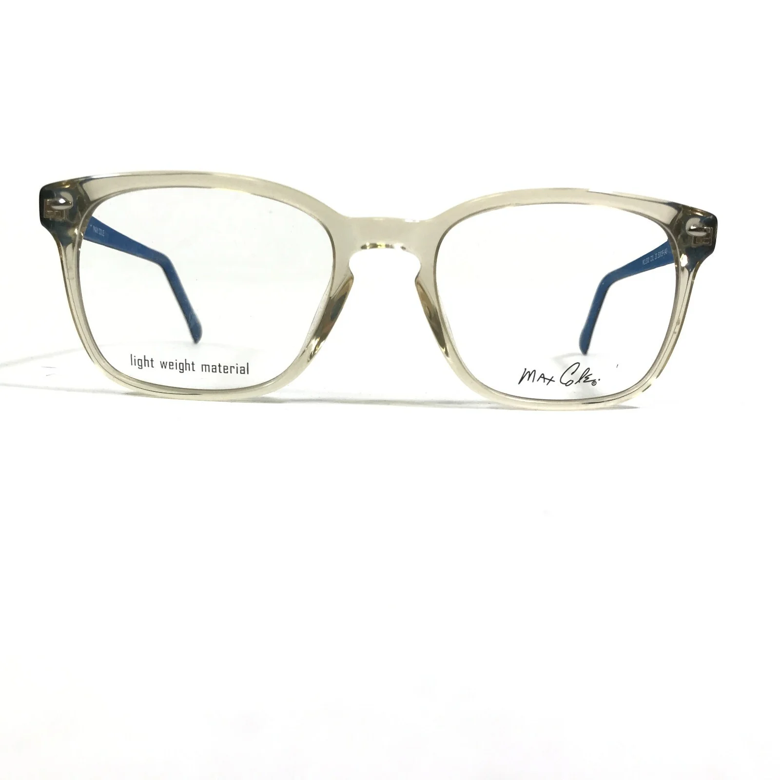 Max Cole MC1500 COL 20 Eyeglasses Frames Blue Clear Square Full Rim 51-19-140 2