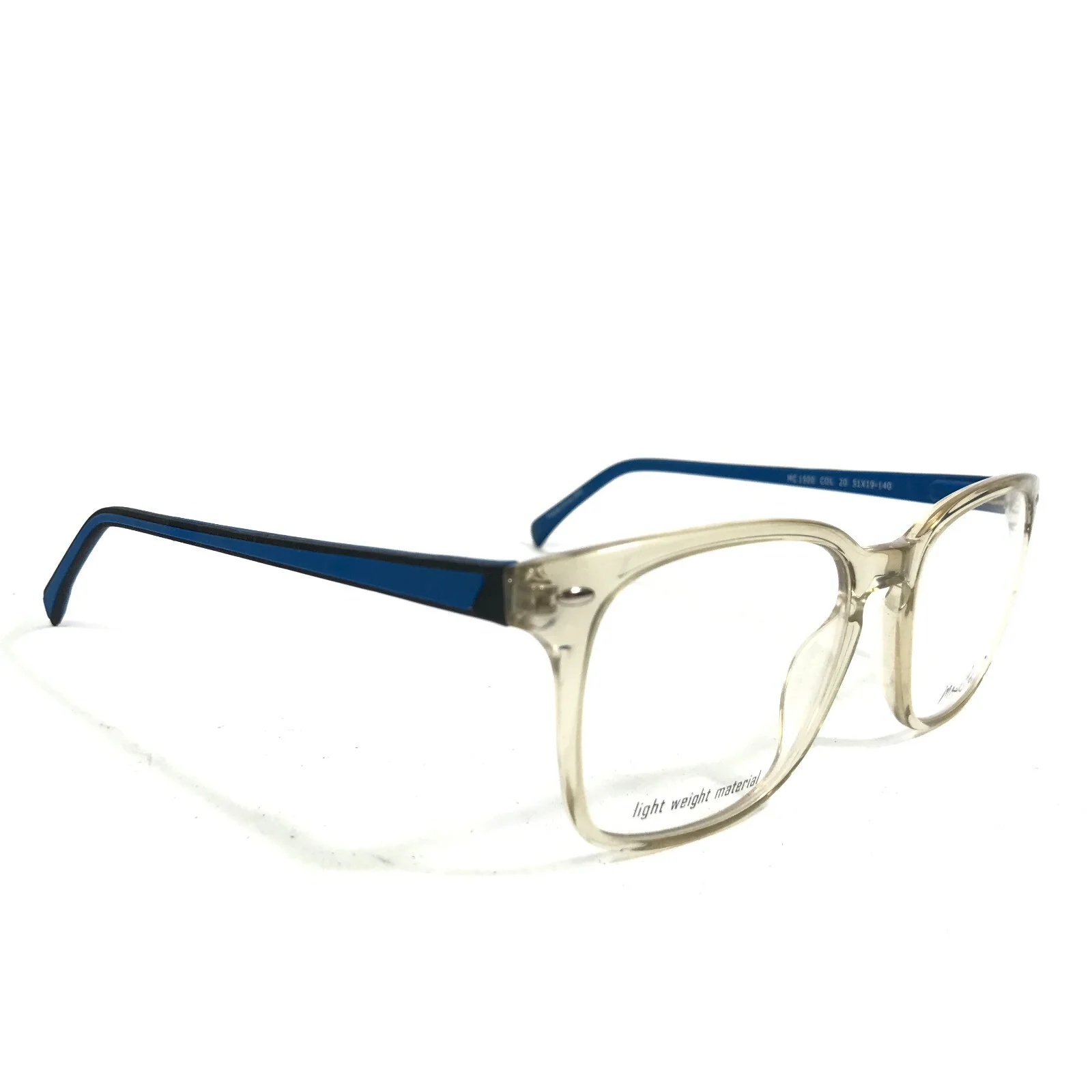 Max Cole MC1500 COL 20 Eyeglasses Frames Blue Clear Square Full Rim 51-19-140 3