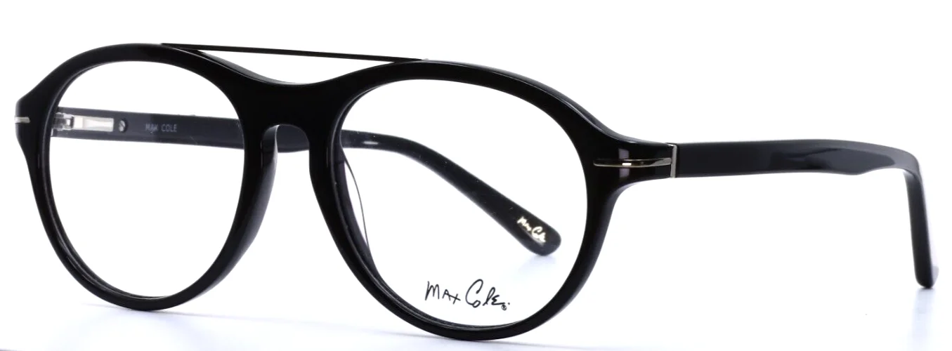 MAX COLE MC1503 90 Black Unisex Round Full Rim Eyeglasses 53-17-145 B:48