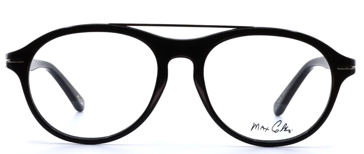 MAX COLE MC1503 90 Black Unisex Round Full Rim Eyeglasses 53-17-145 B:48 2