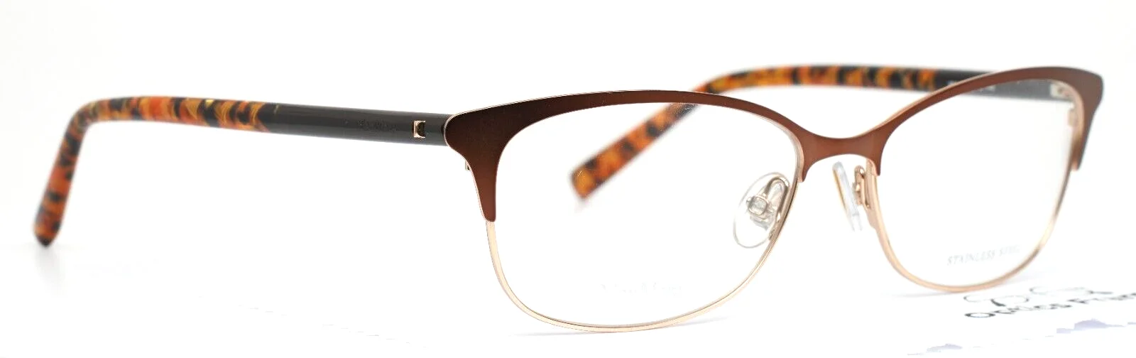 MAX MARA MM1306 I7Q Brown Beige Womens Cat Eye Eyeglasses 55-16-145 B:36 3