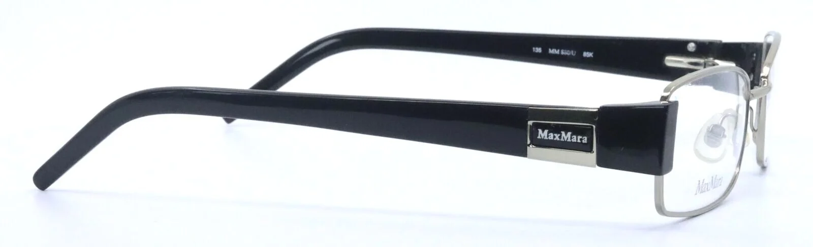 MAX MARA MM880/U 85K Silver Black Rectangle Womens Eyeglasses 51-18-135 ITALY 4