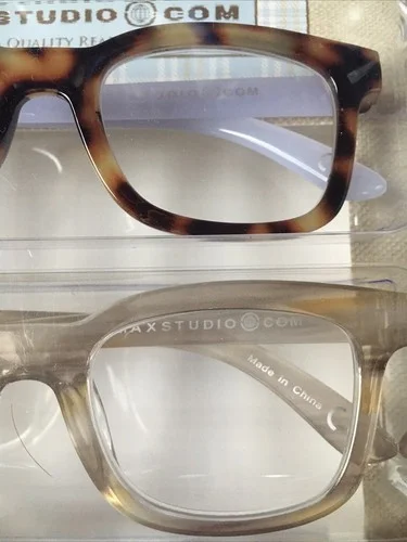 MAX STUDIO 3 PACK PREMIUM READING GLASSES READERS +2.00 NEW AUTHENTIC~ 4