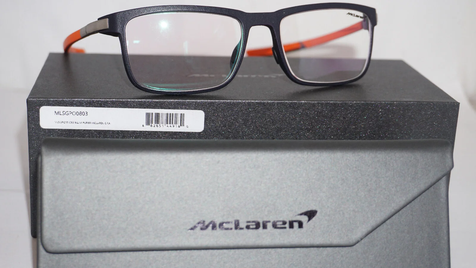 McLaren Eyeglasses Black Gunmetal Orange MLSGPO0803 52 16 130 1