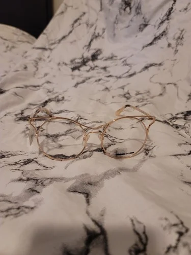 MCQ MQ017OA Rose Gold Eyeglasses | Unisex | Neutral Lens | No Prescription