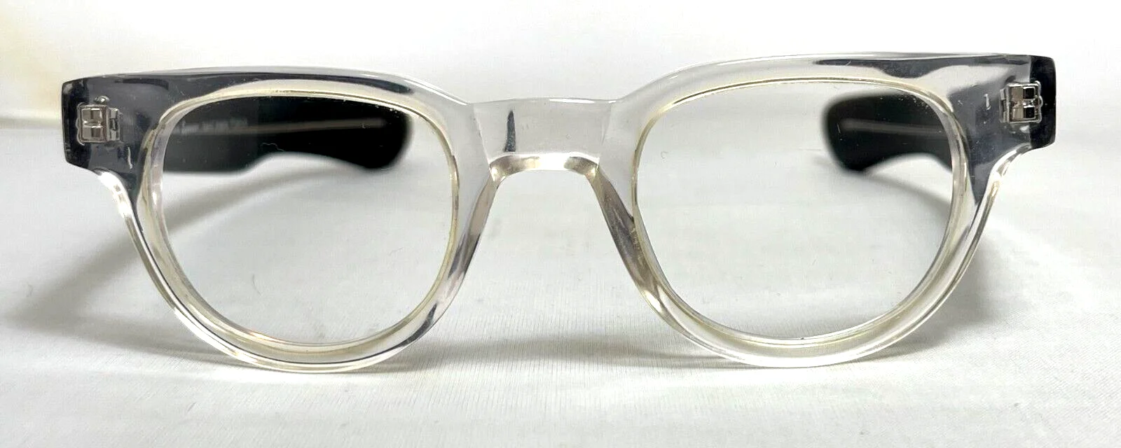 MELISSA EYEWEAR SH-44 Black Plastic Horn Rim Square Eyeglasses Frames FRANCE 3
