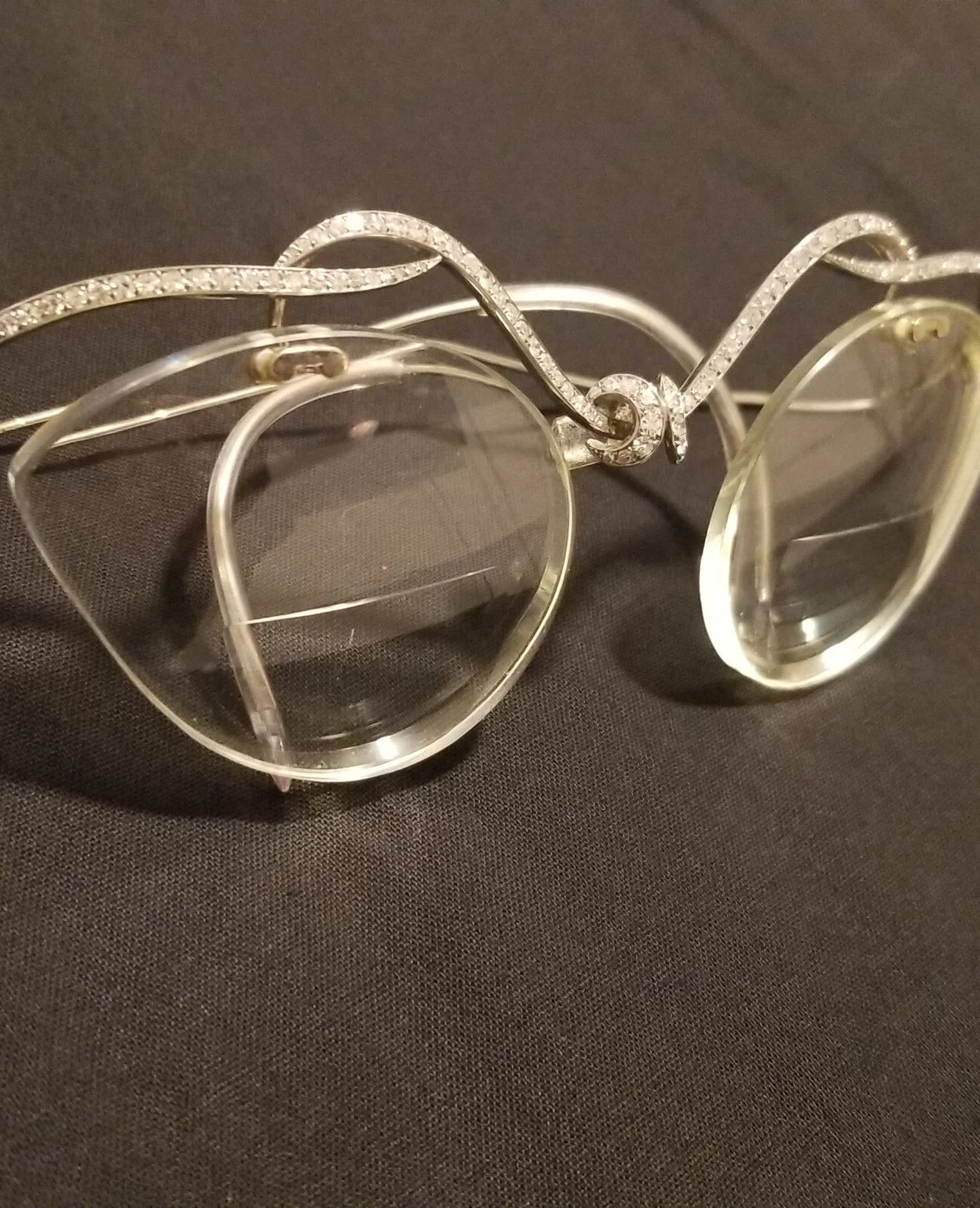 Mellerio Platinum and Diamonds Eyeglasses with Original Case VERY RARE!!!!!