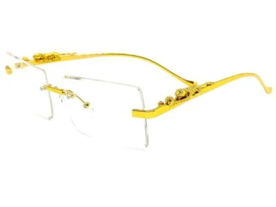 Men Classy Elegant Sophisticated Clear Lens EYE GLASSES Sleek Silver Metal Frame 4