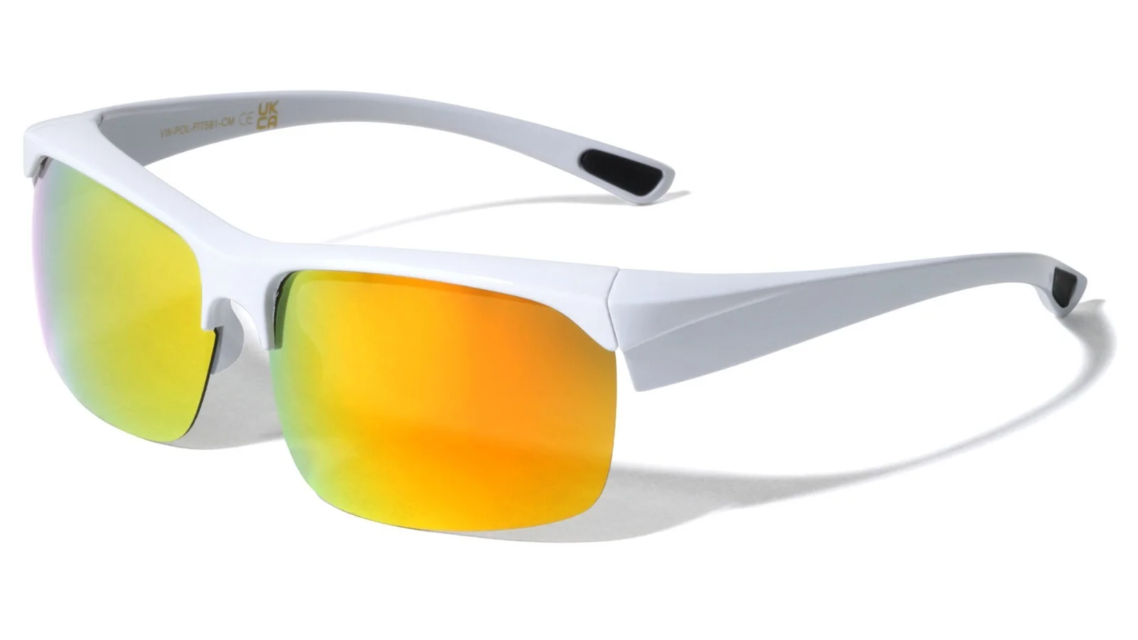 Men Half Rim Polarized Sport FIT OVER Sunglasses Wear Over Prescription Eyeglass 2