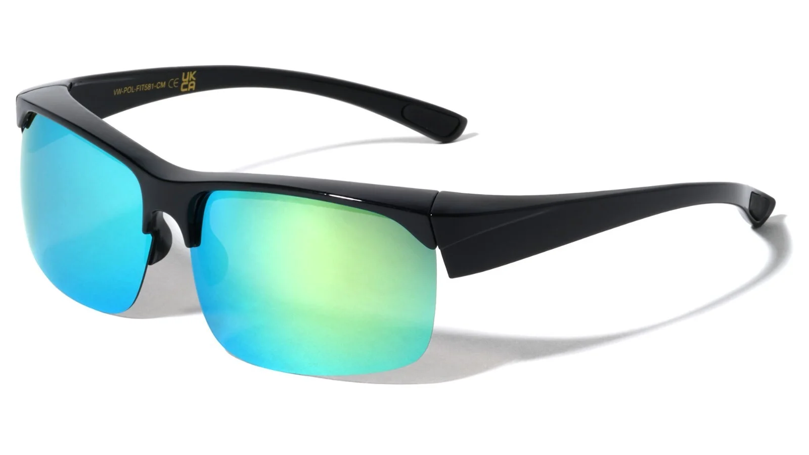 Men Half Rim Polarized Sport FIT OVER Sunglasses Wear Over Prescription Eyeglass 4