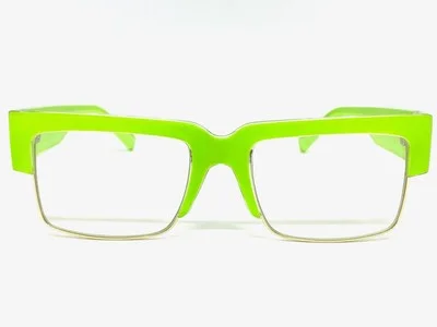 Men or Women Classy Elegant Modern Retro Clear Lens EYE GLASSES Neon Green Frame 3