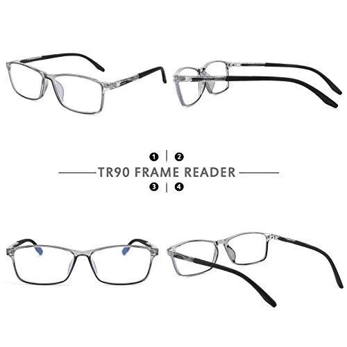 Men TR90 Anti-blue Light Square Reading Glasses Sport Lightweight Glasses New 2
