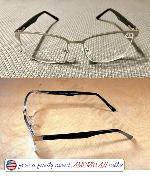 men women BIFOCAL READING glasses SPRING HINGES Matte frame +100~+400 FREE STUFF 2