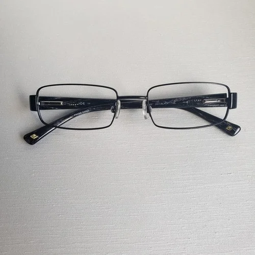 Mens Black Metal Joseph Abboud Joe4005 Eyeglass Frame Rectangle Sz 51