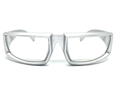 Mens Classic Sporty Modern Wrap Around Style Clear Lens EYE GLASSES Silver Frame 3