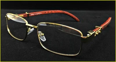 Mens Classy Elegant Retro Style Clear Lens EYE GLASSES Square Gold & Black Frame 2
