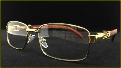 Mens Classy Elegant Retro Style Clear Lens EYE GLASSES Square Gold & Black Frame 3
