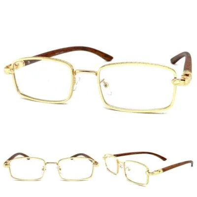 Mens CLASSY Elegant Sophisticated Modern Retro Clear Lens EYE GLASSES Gold Frame