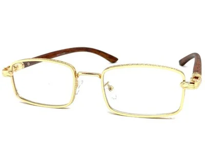 Mens CLASSY Elegant Sophisticated Modern Retro Clear Lens EYE GLASSES Gold Frame 2