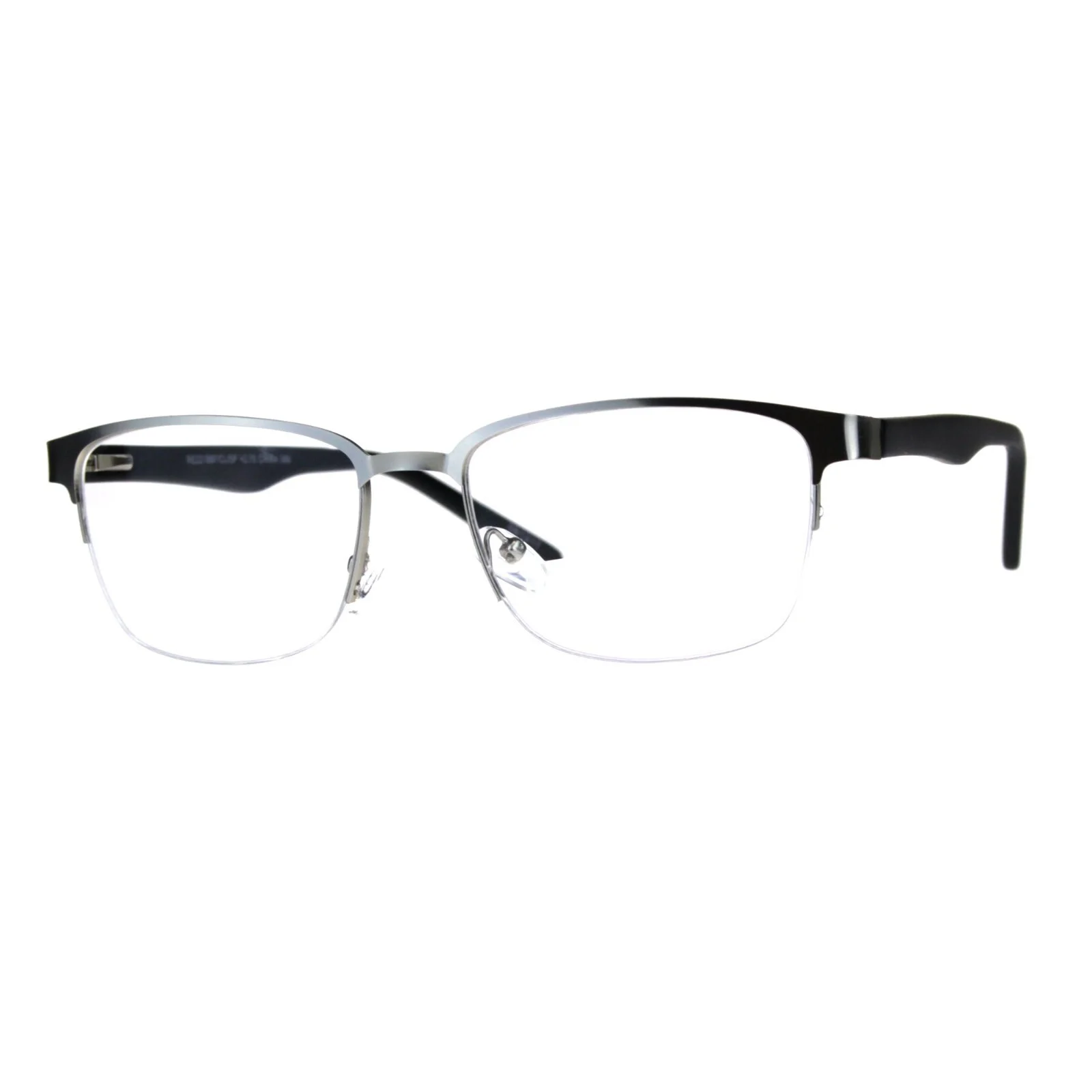 Mens Half Metal Rim Powered Bifocal Reading Eyeglasses