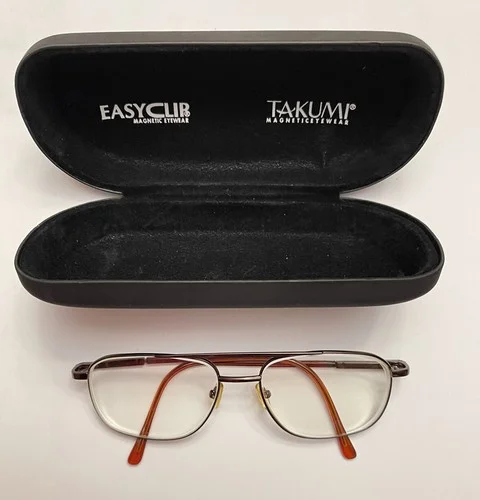 Men’s Quality Rimmed Easy Clip Glasses Frames by Takumi with Case