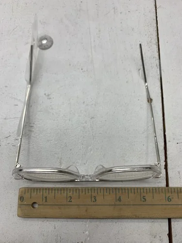 Mens Silver Wire Frame Aviator Eyeglasses One Size 2