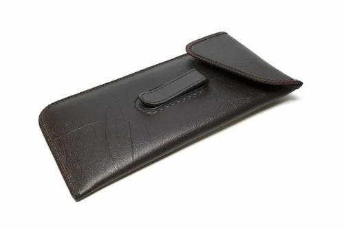 Mens Soft Eyeglass Pocket Clip Case w/ Flap Syn. Leather 2 Colors to Choose From 3