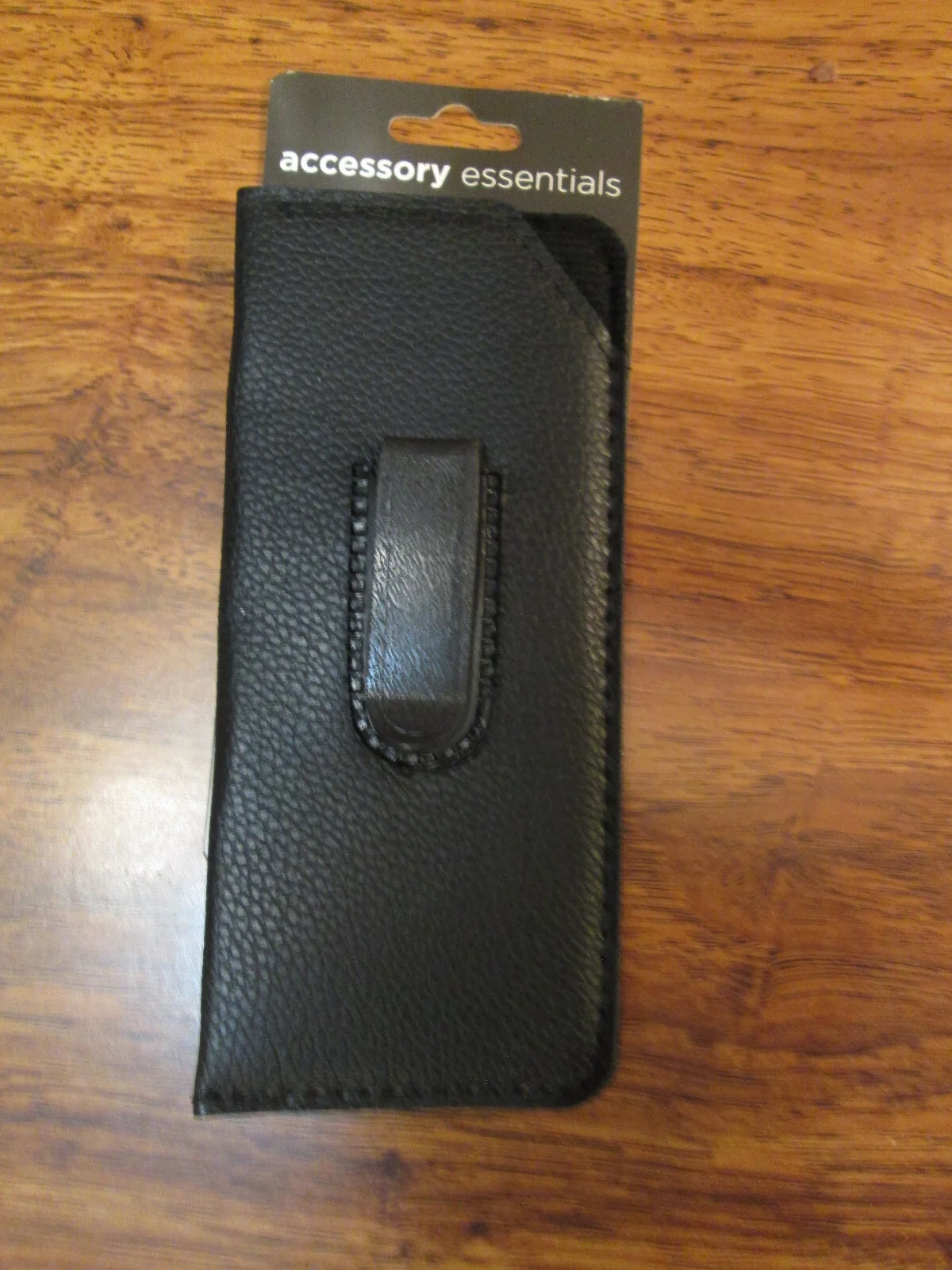 Mens Soft Slip-in Eyeglass Case w/Clip Felt Lined, Black Syn. Leather 6.5