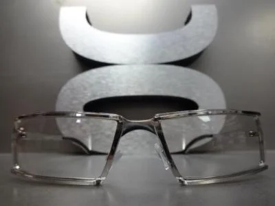 Mens Sophisticated Contemporary Modern Style Clear Lens EYE GLASSES Silver Frame 4