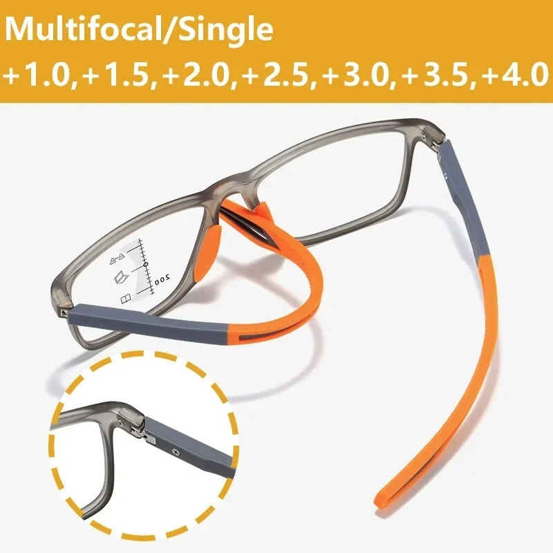 Mens TR90 Anti-blue Light Square Reading Glasses Sport Lightweight +1.0 ~+3.5 3