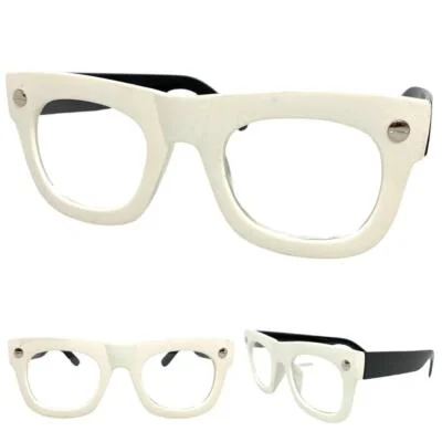Mens Women CLASSIC VINTAGE RETRO Style Clear Lens EYE GLASSES Gold Fashion Frame